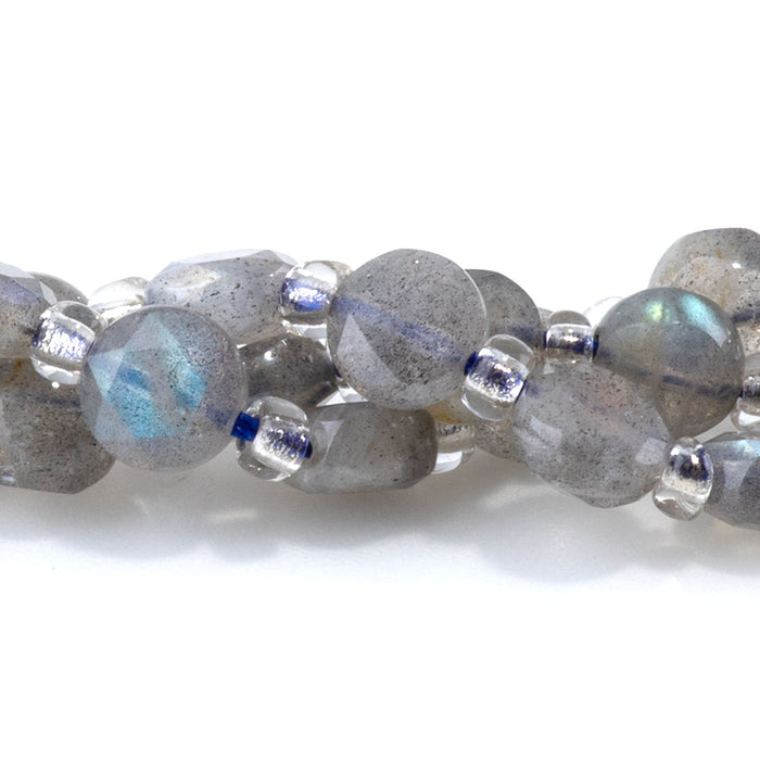 Labradorite 6mm Star Cut Coin A Grade - 15-16 Inch