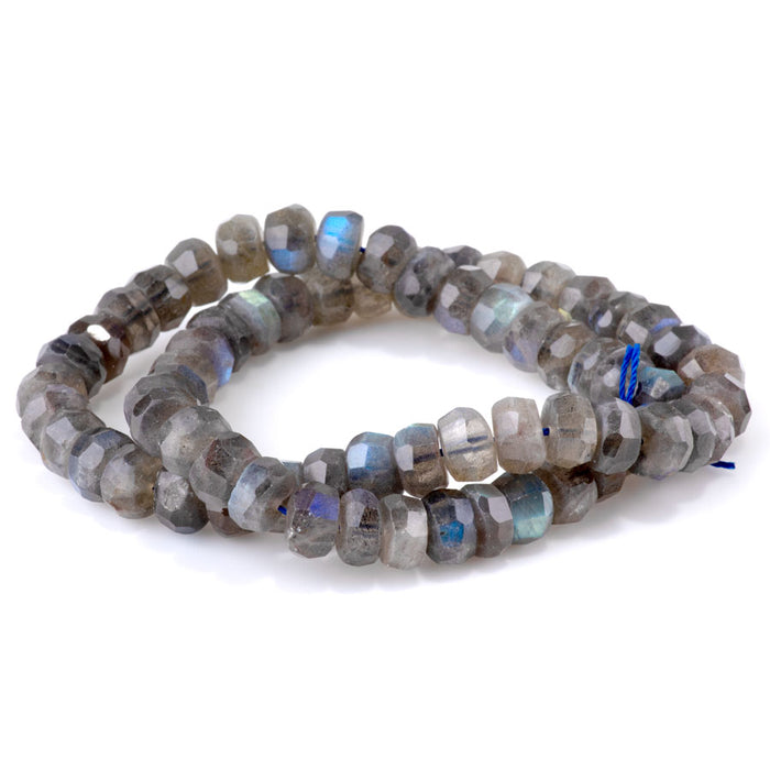 Labradorite 6x9mm Irr. Faceted Rondelle AAA Grade - 15-16 Inch