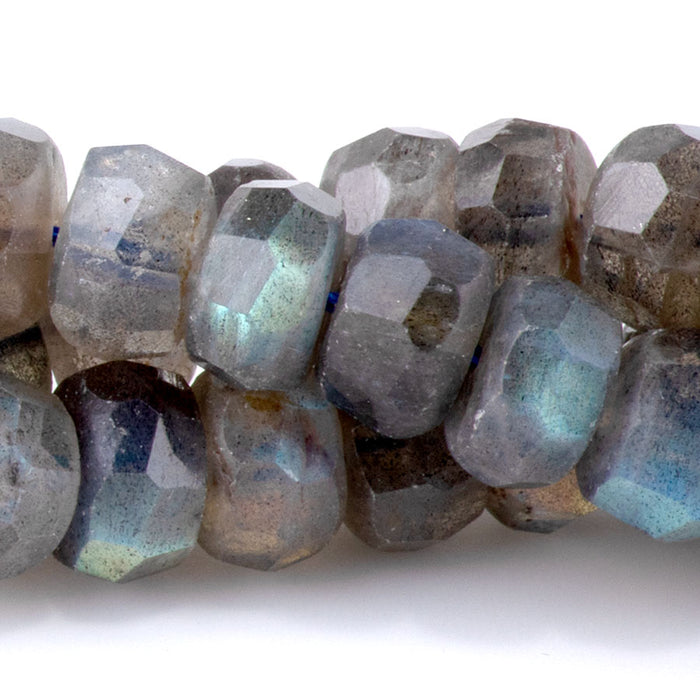 Labradorite 6x9mm Irr. Faceted Rondelle AAA Grade - 15-16 Inch