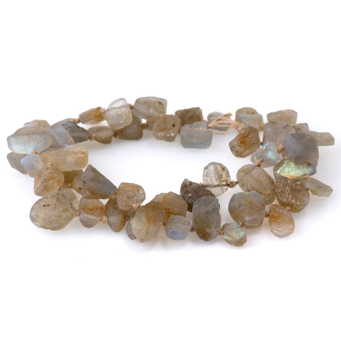 Golden Labradorite 7x9-10x13mm Free Form Rough Pear A Grade - 15-16 Inch