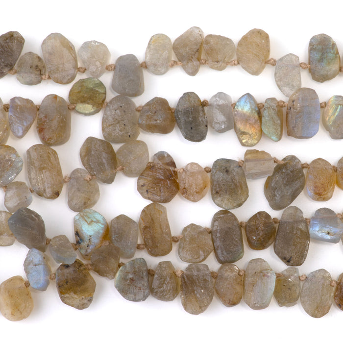 Golden Labradorite 7x9-10x13mm Free Form Rough Pear A Grade - 15-16 Inch