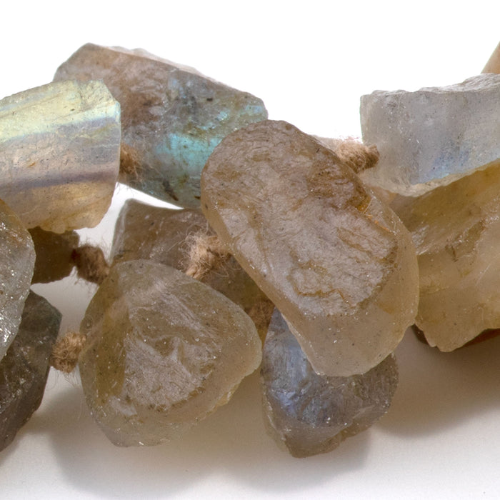 Golden Labradorite 7x9-10x13mm Free Form Rough Pear A Grade - 15-16 Inch