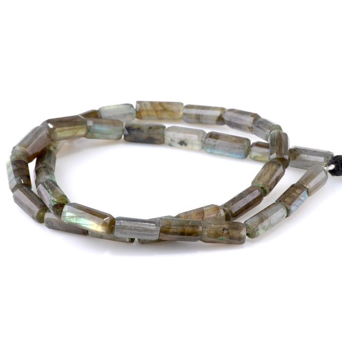 Labradorite 7x10mm Faceted Tube - 18-19 Inch