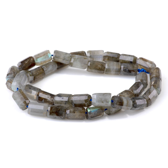 Labradorite 7x10mm Faceted Tube A Grade - 15-16 Inch