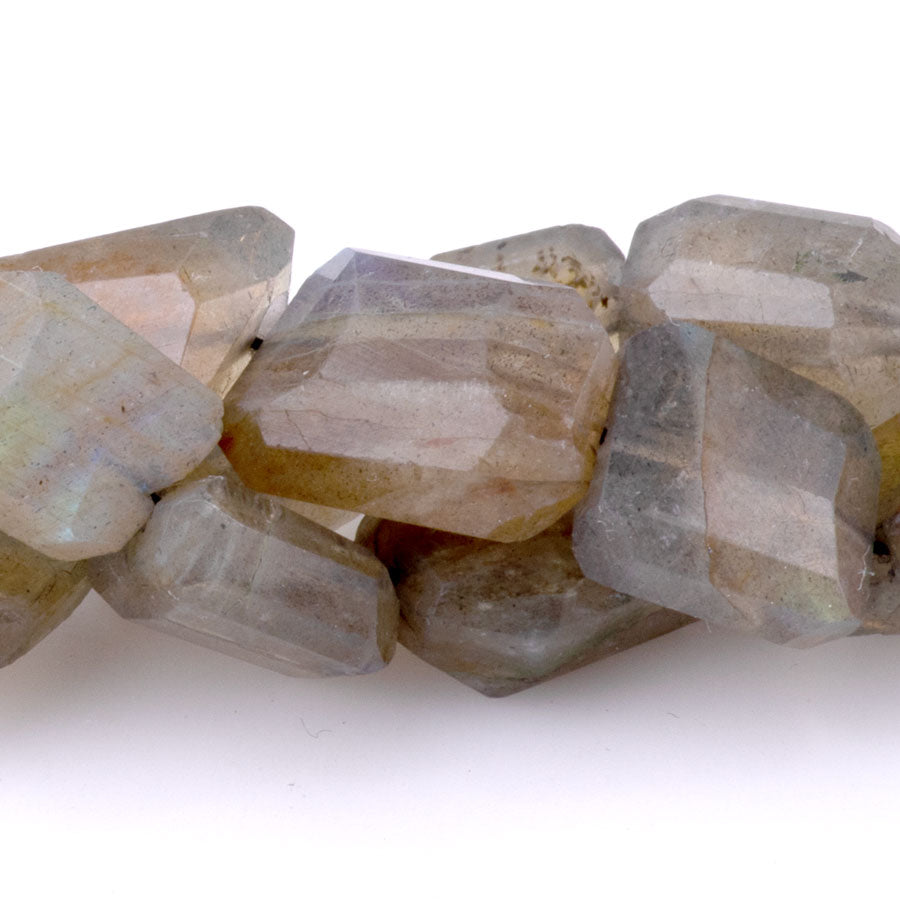 Labradorite 8x10mm Freeform Nugget Faceted - 10 inch