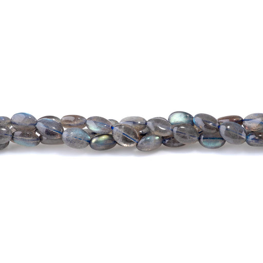 This is a Dakota Stones 8x10mm Labradorite Puff Gemstone strand with AA grade oval beads in 15-16 inch strand.