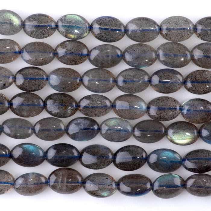 Labradorite 8x10mm Puff Oval AA Grade - 15-16 Inch