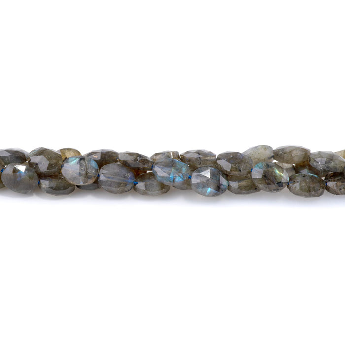 Labradorite 8x10mm Triangle Cut Faceted Puff Oval A Grade - 15-16-Inch