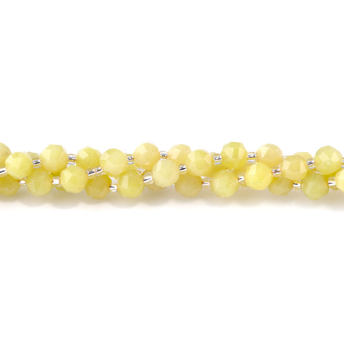 Lemon Jade (Serpentine) 7x8mm Faceted Nugget - 15-16 Inch