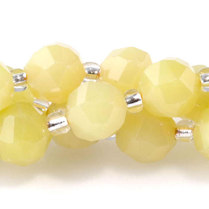 Lemon Jade (Serpentine) 7x8mm Faceted Nugget - 15-16 Inch