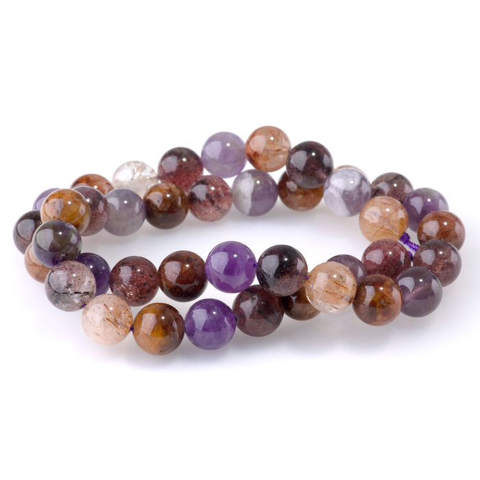 Mixed Dark Lepidocrocite 10mm Round - 15-16 Inch