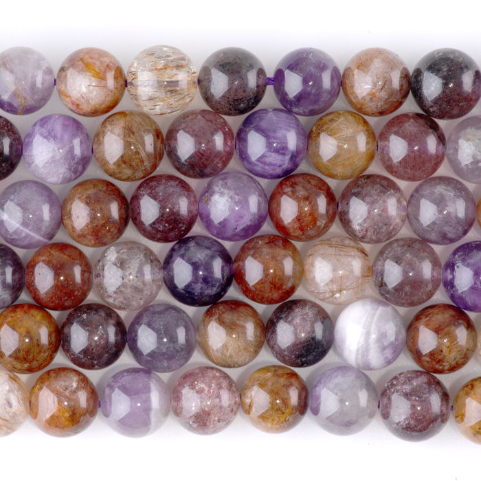 Mixed Dark Lepidocrocite 10mm Round - 15-16 Inch