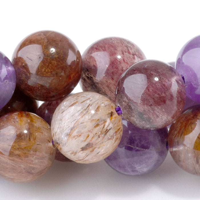 Mixed Dark Lepidocrocite 10mm Round - 15-16 Inch