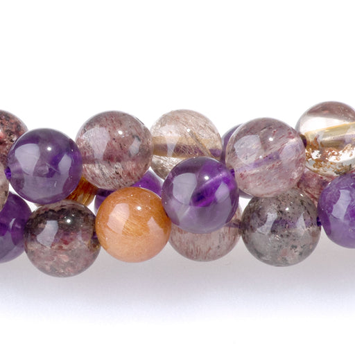 This is a Dakota Stones 6mm Mixed Dark Lepidocrocite Gemstone strand with round beads in 15-16 inch strand.