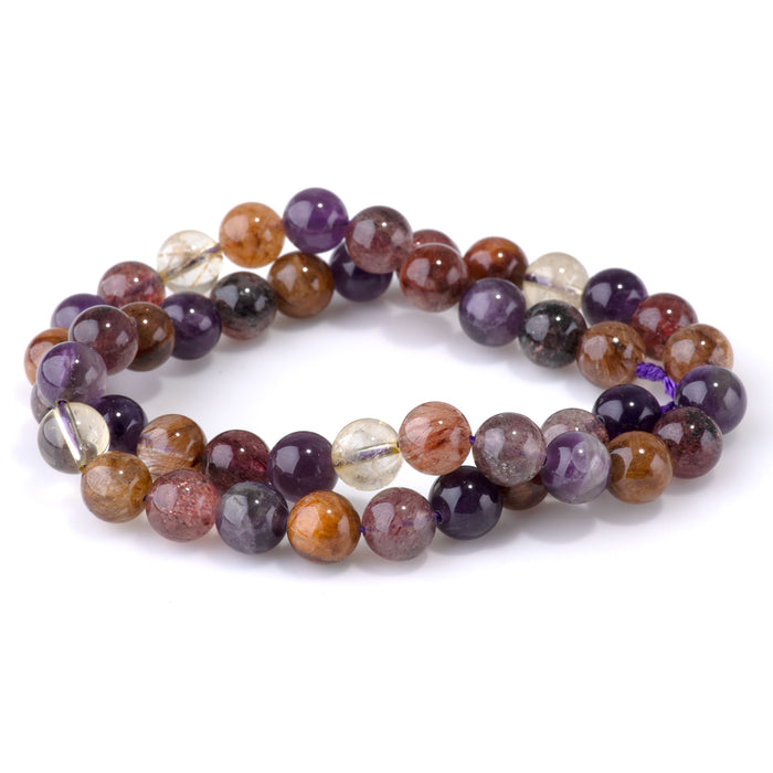 Mixed Dark Lepidocrocite 8mm Round - 15-16 Inch