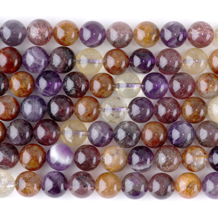 Mixed Dark Lepidocrocite 8mm Round - 15-16 Inch