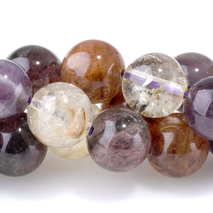 Mixed Dark Lepidocrocite 8mm Round - 15-16 Inch