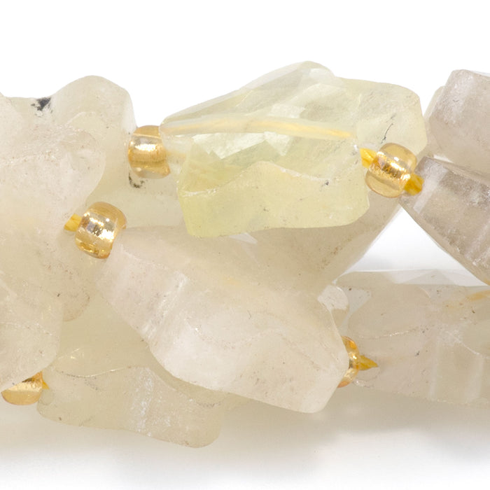 Lemon Quartz 14mm Faceted Star - 15-16 Inch