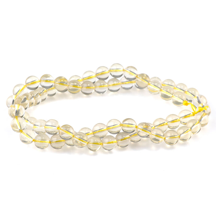 Lemon Quartz 6mm Round - 15-16 Inch