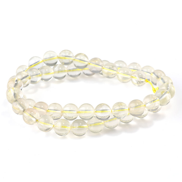 Lemon Quartz 8mm Round - 15-16 Inch