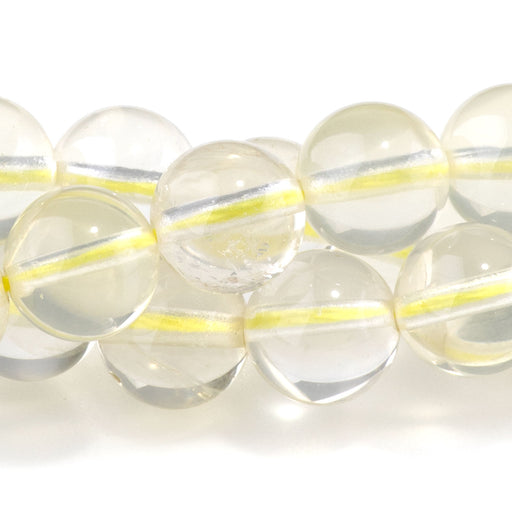 This is a Dakota Stones 8mm Lemon Quartz Gemstone strand with round beads in 15-16 inch strand.