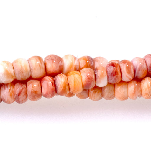 This is a Dakota Stones 4mm Lions Paw Orange Purple Gemstone strand with rondelle beads in 15-16 inch strand.
