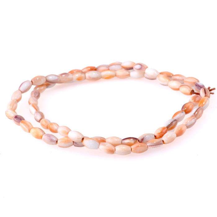 Lions Paw 4x6mm Orange/Purple Rice - 15-16 Inch