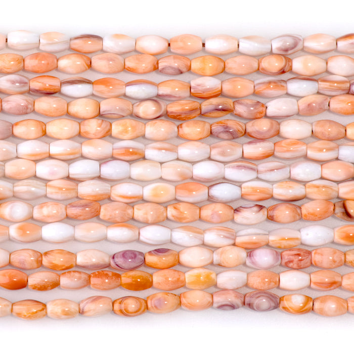 Lions Paw 4x6mm Orange/Purple Rice - 15-16 Inch