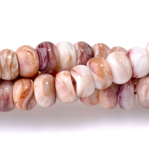 This is a Dakota Stones 6mm Lions Paw Light Purple Gemstone strand with rondelle beads in 15-16 inch strand.