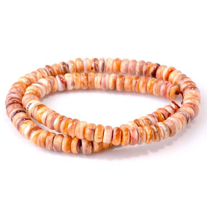 Lions Paw 8mm Orange/Purple Rondelle 15-16 Inch