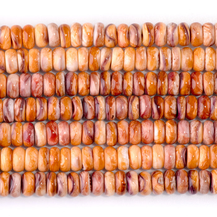 Lions Paw 8mm Orange/Purple Rondelle 15-16 Inch