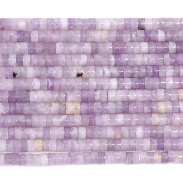 Purple Lepidolite 2x4mm Heishi - 15-16 Inch