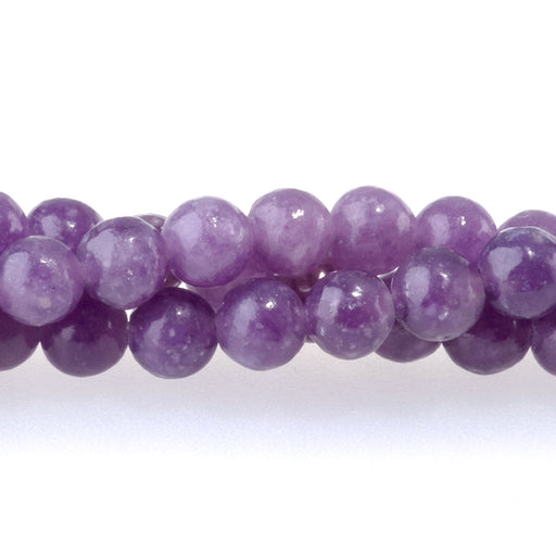 This is a Dakota Stones 4mm Light Lepidolite Gemstone strand with round beads in 15-16 inch strand.