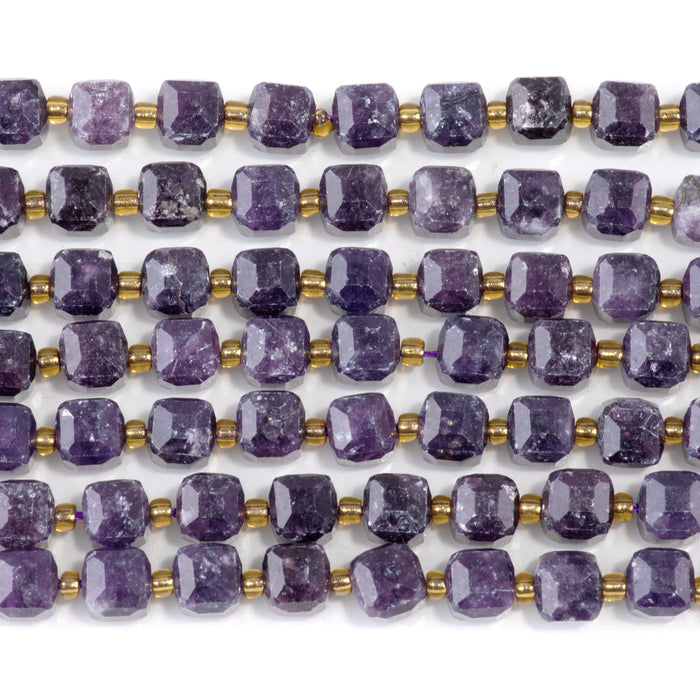 Lepidolite Natural 6-7mm Table Cut Cube - 15-16 Inch