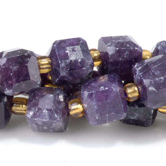Lepidolite Natural 6-7mm Table Cut Cube - 15-16 Inch