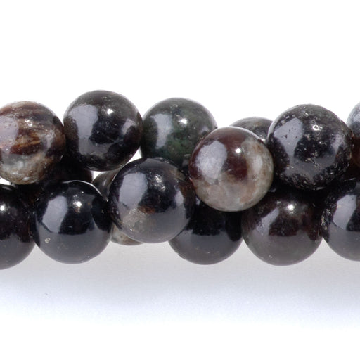 This is a Dakota Stones 6mm Black Lepidolite Gemstone strand with round beads in 15-16 inch strand.