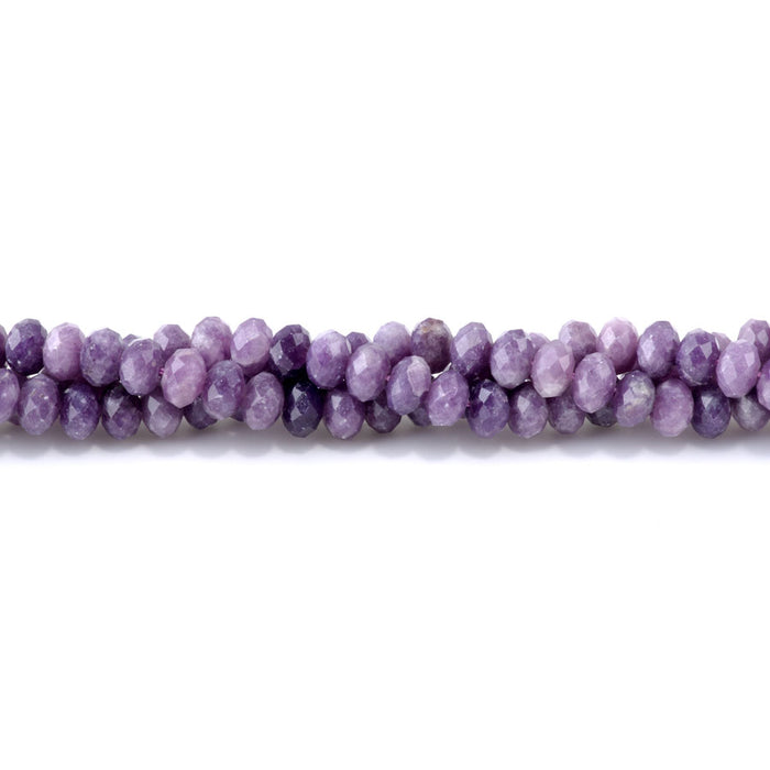 Lepidolite 5x8mm Rondelle Faceted - 15-16 Inch