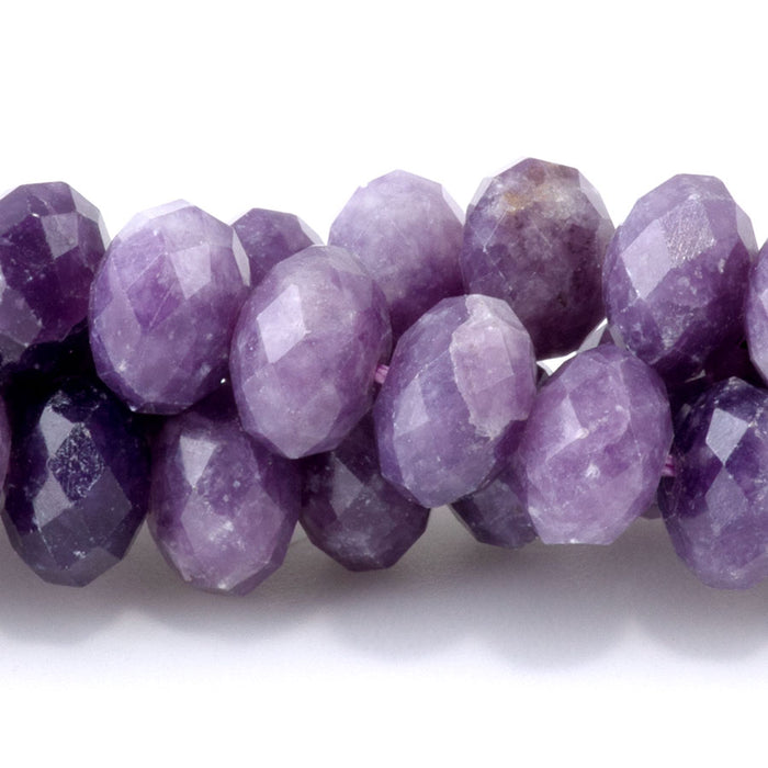 Lepidolite 5x8mm Rondelle Faceted - 15-16 Inch