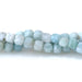 This is a Dakota Stones 3mm Larimar Gemstone strand with A grade faceted cube beads in 15-16 inch strand.