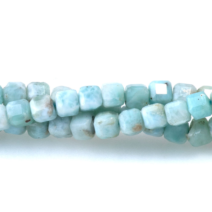 Larimar 3mm Table Cut Cube AA Grade - 15-16 Inch