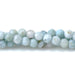 This is a Dakota Stones 3mm Larimar Gemstone strand with A grade faceted round beads in 15-16 inch strand.