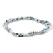 This is a Dakota Stones 3mm Larimar Matrix Gemstone strand with faceted round beads in 15-16 inch strand.