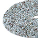 This is a Dakota Stones 3mm Larimar Matrix Gemstone strand with faceted round beads in 15-16 inch strand.