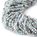 This is a Dakota Stones 3mm Larimar Matrix Gemstone strand with faceted round beads in 15-16 inch strand.