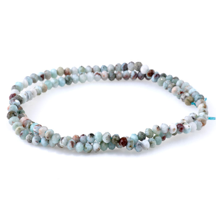 Larimar 3x4mm Microfaceted Rondelle - 15-16 Inch