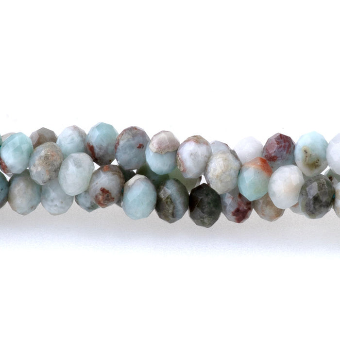 Larimar 3x4mm Microfaceted Rondelle - 15-16 Inch