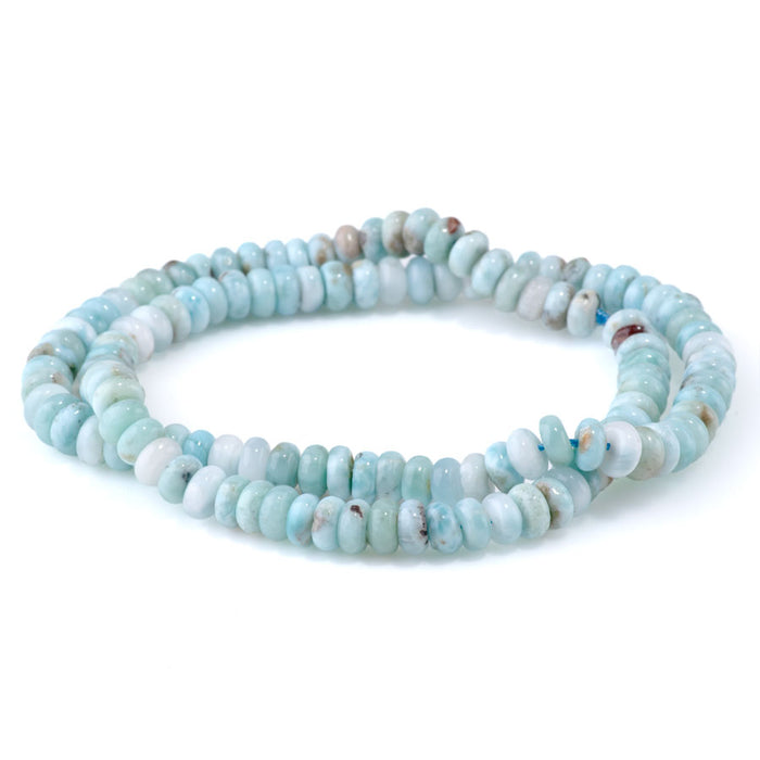 Larimar 3x6mm Thin Rondelle - 15-16 Inch