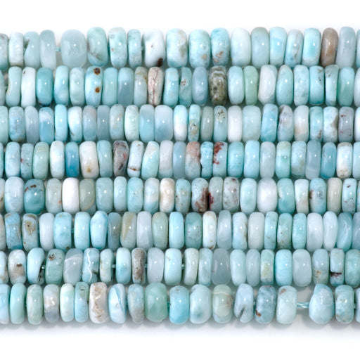 This is a Dakota Stones 3x7mm Larimar Gemstone strand with A grade tyre beads in 15-16 inch strand.