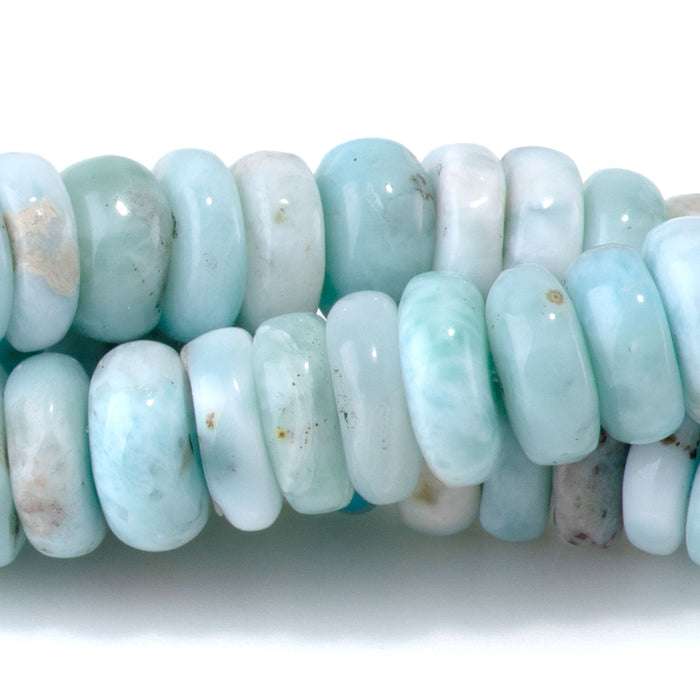 Larimar 3x7mm Tyre Beads A Grade - 15-16 Inch
