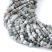 This is a Dakota Stones 4mm Larimar Matrix Gemstone strand with faceted cube beads in 15-16 inch strand.